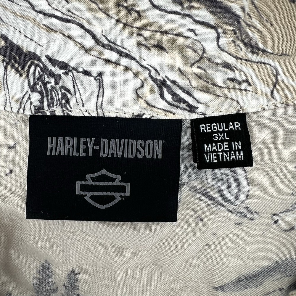 Harley Davidson Shirt Men's XL Hawaiian Motorcycle Aloha Palm Trees Rayon Surf‎ - Picture 5 of 14
